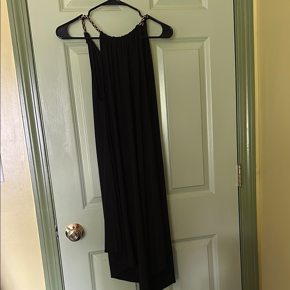 Macy's Black Halter Sundress Cocktail Midi
